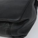 LOEWE Anagram Hand Bag Leather Black Gold Auth 162167-9