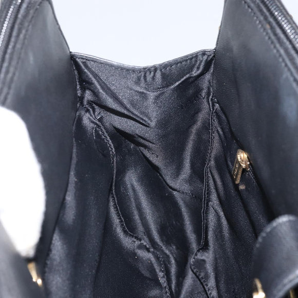 LOEWE Anagram Hand Bag Leather Black Gold Auth 162167