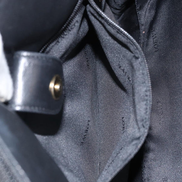 LOEWE Anagram Hand Bag Leather Black Gold Auth 162167