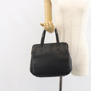 LOEWE Anagram Hand Bag Leather Black Gold Auth 162167-23