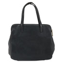 LOEWE Anagram Hand Bag Leather Black Gold Auth 162167-2