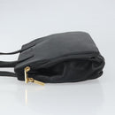 LOEWE Anagram Hand Bag Leather Black Gold Auth 162167-4