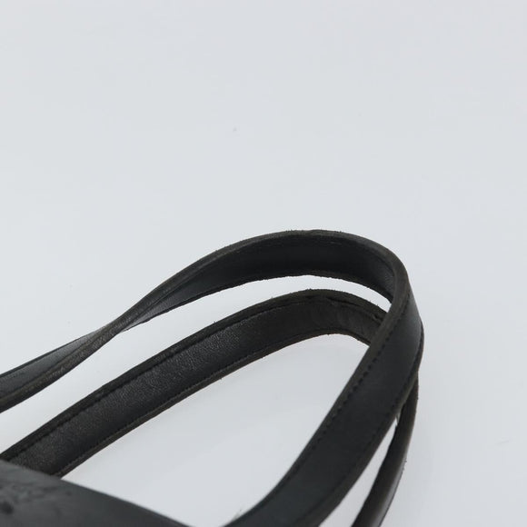 LOEWE Anagram Hand Bag Leather Black Gold Auth 162167