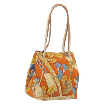 LOEWE Botanical Shoulder Bag Canvas Beige Gold Auth 162168