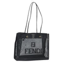 FENDI Mesh Tote Bag Nylon Black Gold Auth 162172-1