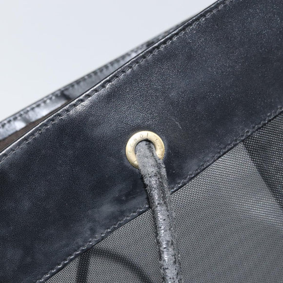 FENDI Mesh Tote Bag Nylon Black Gold Auth 162172