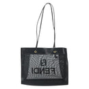 FENDI Mesh Tote Bag Nylon Black Gold Auth 162172-2
