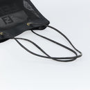 FENDI Mesh Tote Bag Nylon Black Gold Auth 162172-8
