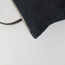 FENDI Shoulder Bag Denim Blue Silver Auth 162175-13