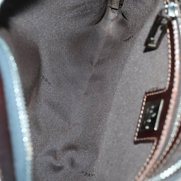 FENDI Shoulder Bag Denim Blue Silver Auth 162175