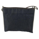 FENDI Shoulder Bag Denim Blue Silver Auth 162175-2