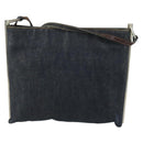 FENDI Shoulder Bag Denim Blue Silver Auth 162175-3