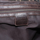 FENDI Zucca Canvas Hand Bag Black Brown Auth 162179-10