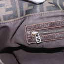 FENDI Zucca Canvas Hand Bag Black Brown Auth 162179-17