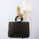 FENDI Zucca Canvas Hand Bag Black Brown Auth 162179-20