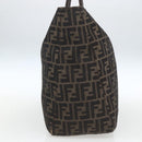 FENDI Zucca Canvas Hand Bag Black Brown Auth 162179-3