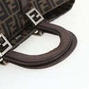 FENDI Zucca Canvas Hand Bag Black Brown Auth 162179-7