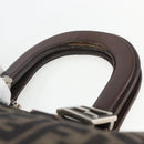FENDI Zucca Canvas Hand Bag Black Brown Auth 162179-8