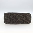 FENDI Zucca Canvas Hand Bag Black Brown Auth 162179-5