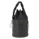 FENDI Hand Bag Leather Black Auth 162180-1