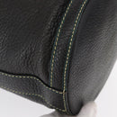 FENDI Hand Bag Leather Black Auth 162180-9