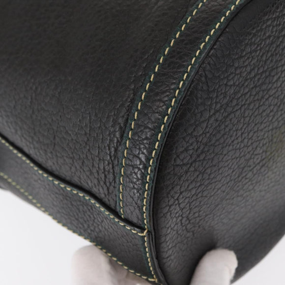 FENDI Hand Bag Leather Black Auth 162180