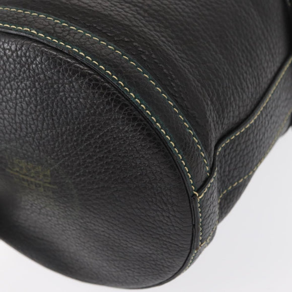 FENDI Hand Bag Leather Black Auth 162180
