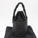 FENDI Hand Bag Leather Black Auth 162180-12
