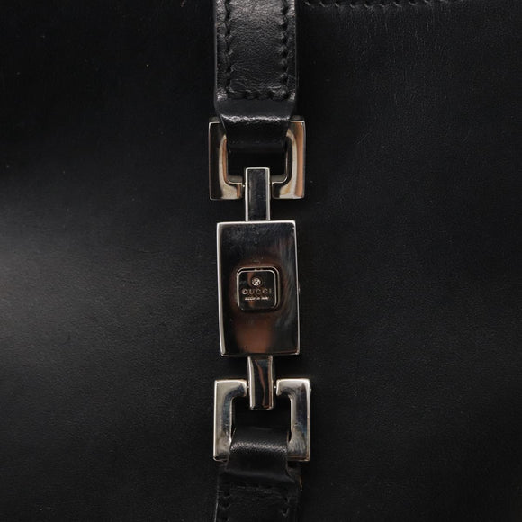 GUCCI Jackie Shoulder Bag Leather Black Silver 001 3875 Auth 162181