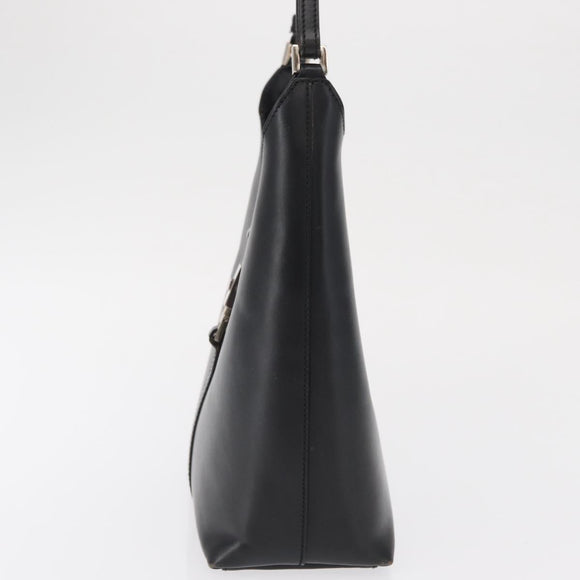 GUCCI Jackie Shoulder Bag Leather Black Silver 001 3875 Auth 162181