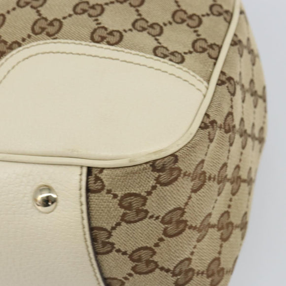 GUCCI GG Canvas Web Sherry Line Tote Bag Beige Gold 163805 Auth 162183