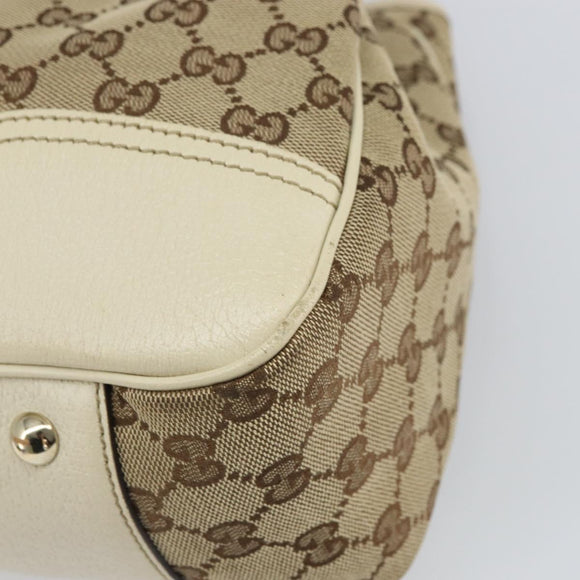 GUCCI GG Canvas Web Sherry Line Tote Bag Beige Gold 163805 Auth 162183