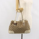 GUCCI GG Canvas Web Sherry Line Tote Bag Beige Gold 163805 Auth 162183-23