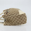 GUCCI GG Canvas Web Sherry Line Tote Bag Beige Gold 163805 Auth 162183-4