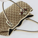 GUCCI GG Canvas Web Sherry Line Tote Bag Beige Gold 163805 Auth 162183-6