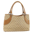 GUCCI GG Canvas Hand Bag Beige Silver 113015 Auth 162185-1