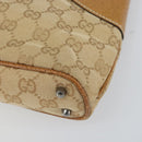GUCCI GG Canvas Hand Bag Beige Silver 113015 Auth 162185-10