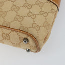 GUCCI GG Canvas Hand Bag Beige Silver 113015 Auth 162185-12