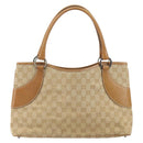 GUCCI GG Canvas Hand Bag Beige Silver 113015 Auth 162185-2