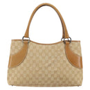 GUCCI GG Canvas Hand Bag Beige Silver 113015 Auth 162185-3