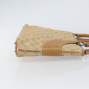 GUCCI GG Canvas Hand Bag Beige Silver 113015 Auth 162185-4