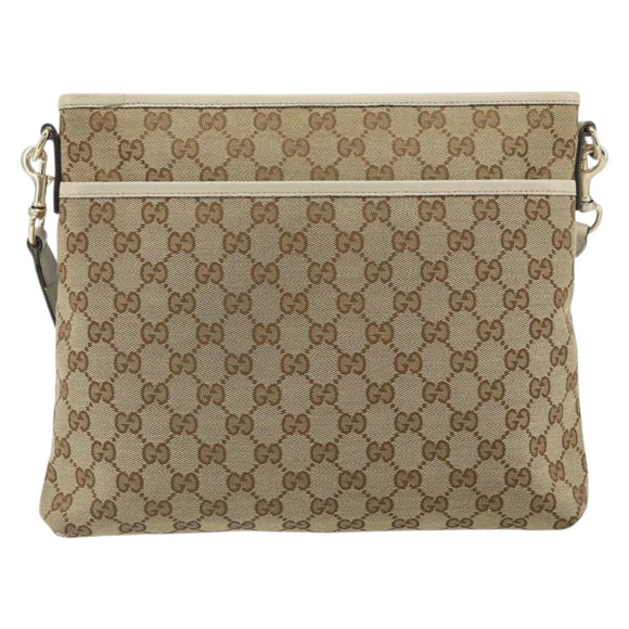 GUCCI GG Canvas Shoulder Bag Beige Gold 388924 Auth 162188