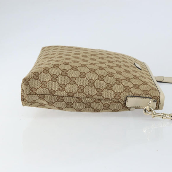 GUCCI GG Canvas Shoulder Bag Beige Gold 388924 Auth 162188