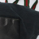 GUCCI GG Canvas Web Sherry Line Tote Bag Black Red 131230 Auth 162189-12