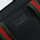 GUCCI GG Canvas Web Sherry Line Tote Bag Black Red 131230 Auth 162189-14