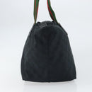 GUCCI GG Canvas Web Sherry Line Tote Bag Black Red 131230 Auth 162189-5