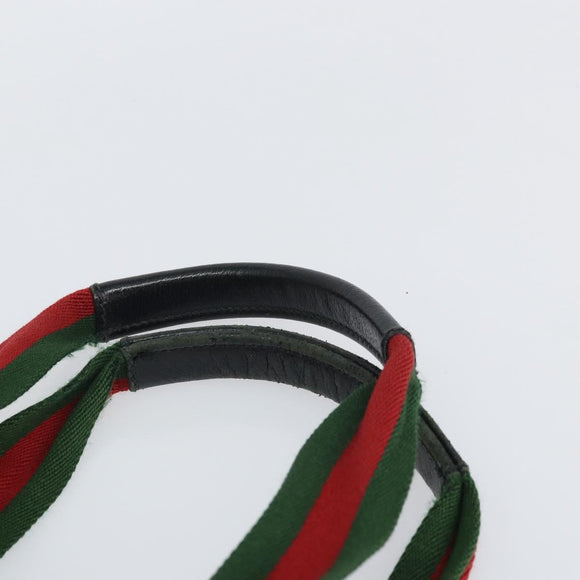 GUCCI GG Canvas Web Sherry Line Tote Bag Black Red 131230 Auth 162189