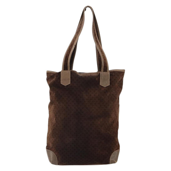 GUCCI Tote Bag Suede Brown Gold 98 29 002 4987 Auth 162191