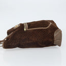 GUCCI Tote Bag Suede Brown Gold 98 29 002 4987 Auth 162191-5