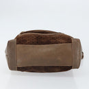 GUCCI Tote Bag Suede Brown Gold 98 29 002 4987 Auth 162191-9